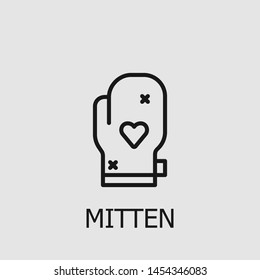 Outline mitten vector icon. Mitten illustration for web, mobile apps, design. Mitten vector symbol.