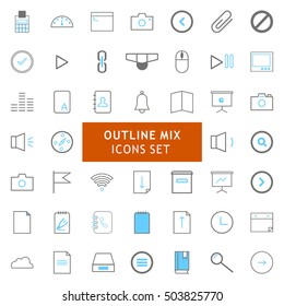 Outline Mix Black and Gray Icon set
