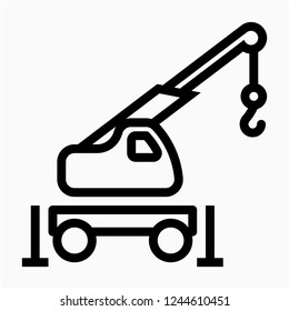 Outline mobile crane pixel perfect vector icon