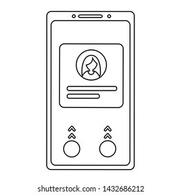 Outline mobile phone icon. Smartphone symbol. Simple vector illustration isolated on white background