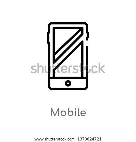outline mobile vector icon. isolated black simple line element illustration from blogger and influencer concept. editable vector stroke mobile icon on white background
