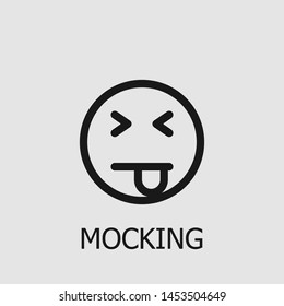 Outline mocking vector icon. Mocking illustration for web, mobile apps, design. Mocking vector symbol.