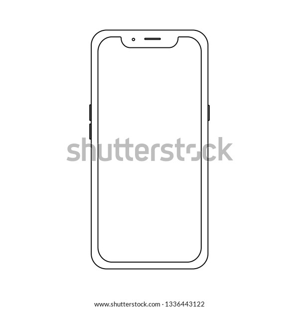 Outline Modern Phone Stock Vector Illustration Stock Vector (Royalty ...