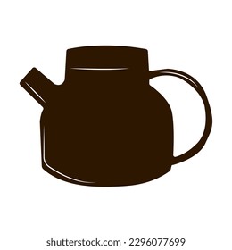 The outline of a modern whistling kettle. Vector illustration.