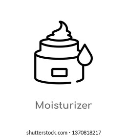 outline moisturizer vector icon. isolated black simple line element illustration from beauty concept. editable vector stroke moisturizer icon on white background