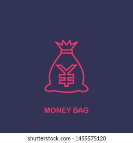 Outline money bag icon.money bag vector illustration. Symbol for web and mobile