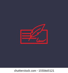 Outline money check  icon.money check  vector illustration. Symbol for web and mobile