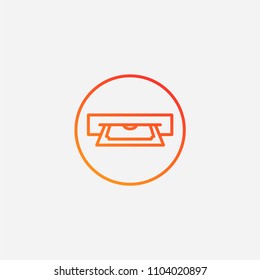 Outline money insert icon,gradient illustration,vector banking sign symbol