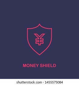 Outline money shield icon.money shield vector illustration. Symbol for web and mobile