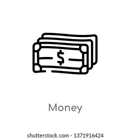 outline money vector icon. isolated black simple line element illustration from business concept. editable vector stroke money icon on white background