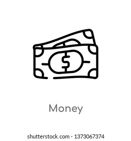 outline money vector icon. isolated black simple line element illustration from digital economy concept. editable vector stroke money icon on white background