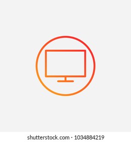 Outline monitor icon.gradient illustration isolated vector sign symbol