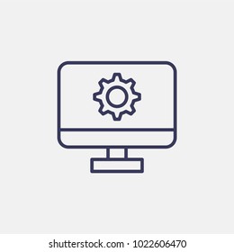 Outline monitor setting icon illustration vector symbol