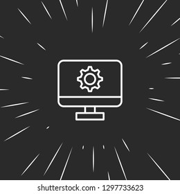 Outline monitor setting icon illustration isolated vector sign symbol