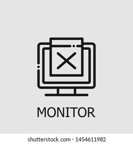 Outline monitor vector icon. Monitor illustration for web, mobile apps, design. Monitor vector symbol.