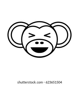 outline monkey head animal