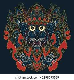 outline monkey mask vector illustration