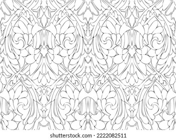 Outline monochrome seamless pattern with geometric elements. Useful for web background, textile, wrapping.