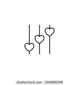 Outline monochrome symbol drawn in flat style with thin line. Editable stroke. Line icon of ice in cocktail glass with swizzle stick 