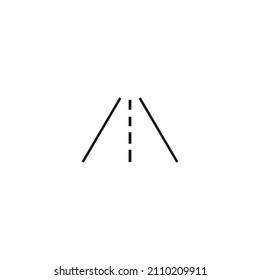 Outline monochrome symbol drawn in flat style with thin line. Editable stroke. Line icon of automobile road 