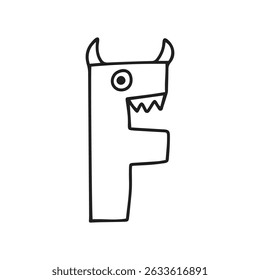 Outline monster alphabet element design