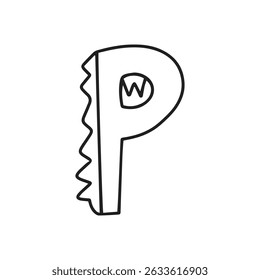 Outline monster alphabet element design