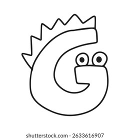 Outline monster alphabet element design