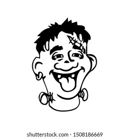 outline monster vector design, halloween concept design.