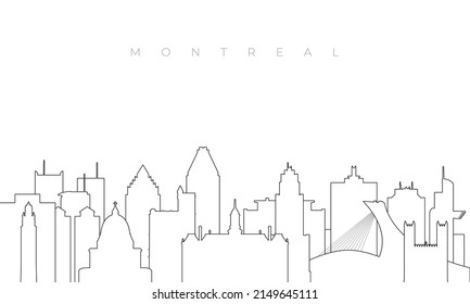 Outline Montreal skyline. Trendy template with Phoenix city buildings and landmarks in line style. Stock vector design. 