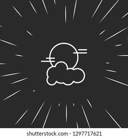 Outline moon and cloud icon illustration isolated vector sign symbol