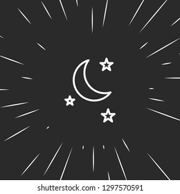 Outline moon icon illustration isolated vector sign symbol