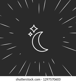 Outline moon icon illustration isolated vector sign symbol