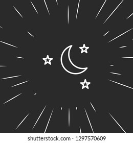 Outline moon icon illustration isolated vector sign symbol