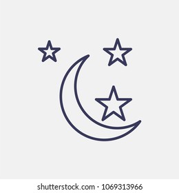 Outline moon  icon illustration vector symbol