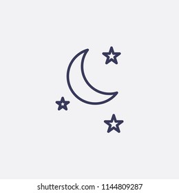 Outline moon icon illustration,vector sleep sign symbol