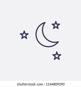 Outline moon icon illustration,vector sleep sign symbol