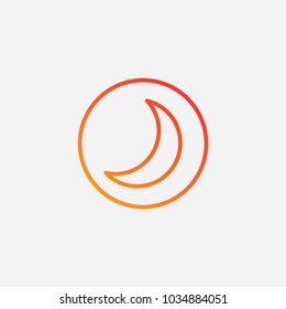 Outline moon icon.gradient illustration isolated vector sign symbol