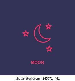 Outline moon icon.moon vector illustration. Symbol for web and mobile
