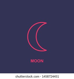 Outline moon icon.moon vector illustration. Symbol for web and mobile