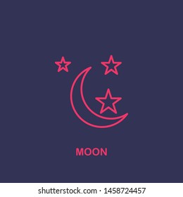 Outline moon icon.moon vector illustration. Symbol for web and mobile