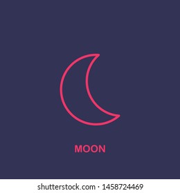 Outline moon icon.moon vector illustration. Symbol for web and mobile