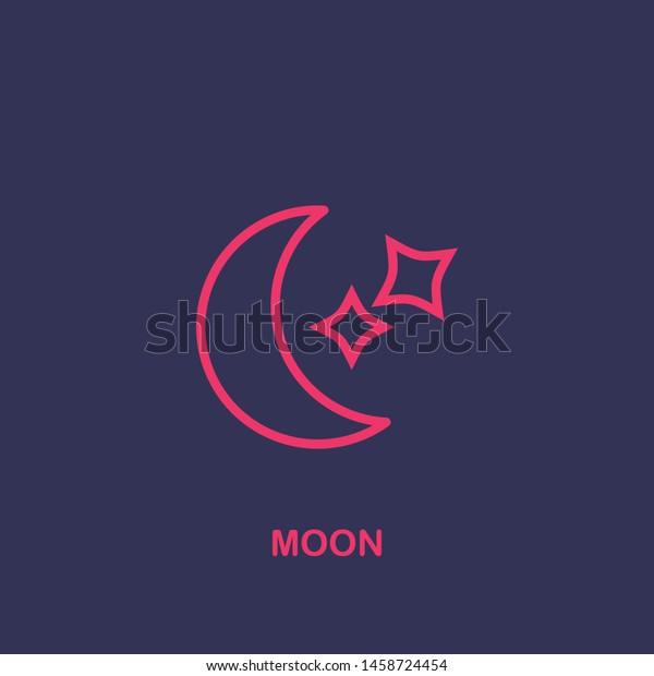 Outline moon icon.moon vector illustration. Symbol\
for web and mobile