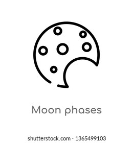 outline moon phases vector icon. isolated black simple line element illustration from meteorology concept. editable vector stroke moon phases icon on white background