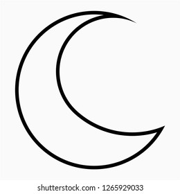 Outline moon pixel perfect vector icon