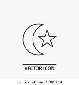 Outline  moon and stars icon   icon illustration vector symbol