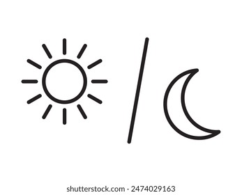 Outline moon and sun icon