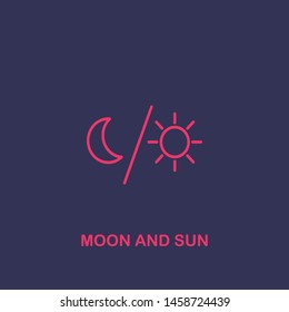 Outline moon and sun icon.moon and sun vector illustration. Symbol for web and mobile
