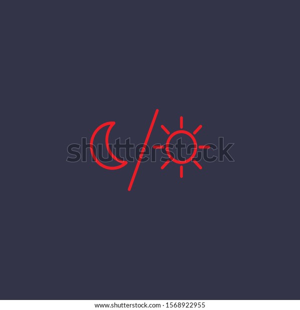 Outline moon and sun icon.moon and sun vector\
illustration. Symbol for web and\
mobile