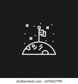 Outline moon vector icon. Moon illustration for web, mobile apps, design. Moon vector symbol.