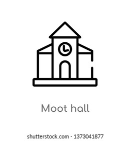 outline moot hall vector icon. isolated black simple line element illustration from buildings concept. editable vector stroke moot hall icon on white background
